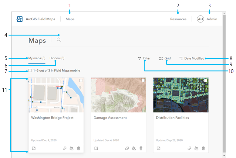 Die Seite "Karten" Die Seite "Karten"